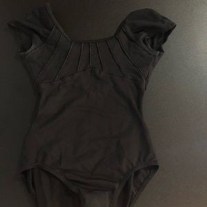Black Bloch cap sleeve leotard adult small